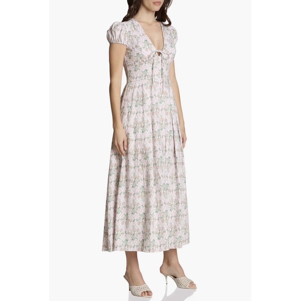 ANTHROPOLOGIE AVEC LES FILLES Women's 8 New Maxi Dress Floral LINEN Blend